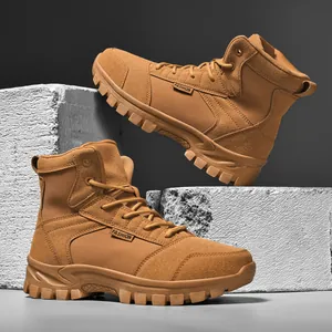 Botas tácticas de senderismo de caña alta color desierto para actividades al aire libre