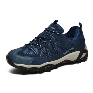 Scarpe da trekking blu resistenti per uomo e donna con inserti in rete traspirante
