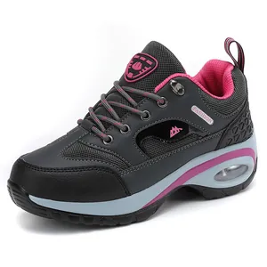 Women's outdoor hiking sneakers with breathable air cushion and platform sole