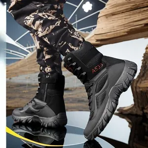 Professional high-top breathable tactical boots for men outdoor trekking and training sessions