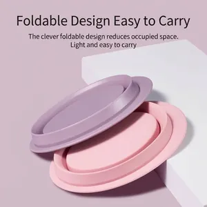 Bol de nettoyage pliable en silicone pour pinceaux de maquillage compact