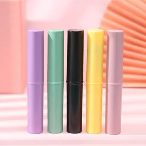 Professional portable 5-piece makeup brush set with colorful cylindrical storage tubes