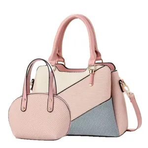 Elegantes Handtaschen-Set mit Patchwork-Farblock und verstellbarem Schultergurt