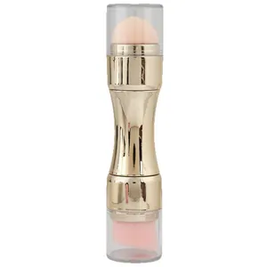 Multifunktionaler 4-in-1-Make-up-Pinsel mit goldenem Griff, Schwamm und Pinselkopf