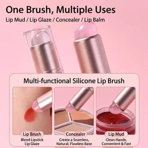 Professioneller Mini-Silikon-Lippenpinsel mit weichem Kopf für Concealer und Make-up