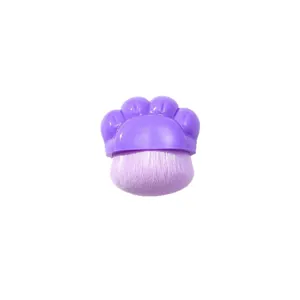 Brocha de maquillaje con forma de pata de gato morada para base