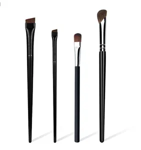 Professional 4-piece makeup brush set featuring eye, brow and nose contour brushes on white
