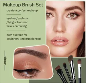 Professional 4pcs makeup brush set for eyeliner and eyebrow application details