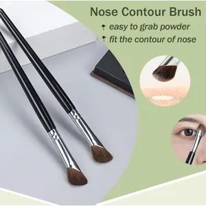 Professional nose contour brush set with slanted bristles for precise makeup application.