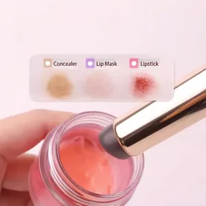 Pennello per labbra tondo in silicone portatile per rossetto e correttore