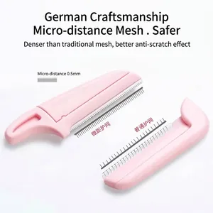 Mini maquinilla de cejas rosa con rejilla de seguridad macro de 0,5 mm de precisión.