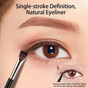 Professional angled eyeliner brush for natural eye makeup contouring and precise detailing