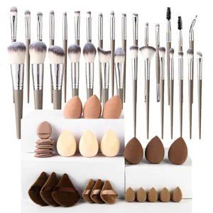 Professionelles 20-30-teiliges Make-up-Pinselset inklusive Schwämmen und Puderquasten
