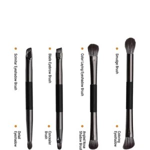 Kit de 4 pinceaux de maquillage professionnels à double embout pour un maquillage des yeux