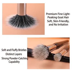 Professional stippling blush brush with premium soft goat hair for makeup