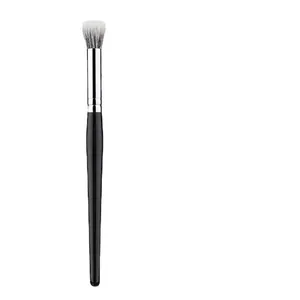 Professional dual-fiber stippling makeup brush for blush and highlighter application
