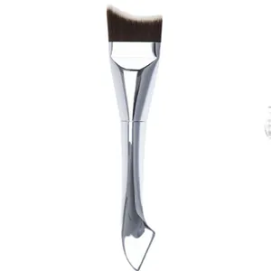 Brocha profesional para base de maquillaje sirena de doble cara con cerdas suaves y espátula facial