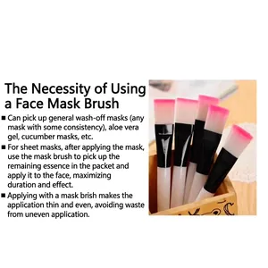 Professional soft facial mask brush set with pink-tipped bristles for uniform skin application