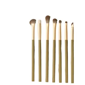 Professional 7-piece avocado green eye makeup brush set for eyeshadow blending