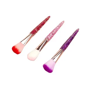 5-delige make-up borstelset met glitterhandvat en zachte gekleurde haren