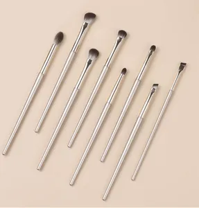 Professional eye makeup brush set with elegant champagne gold handles