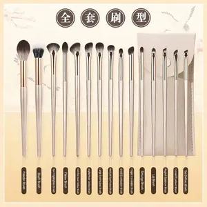Professional Makeup Brush Set Gold Synthetic Fiber Powder Foundation Eyeshadow Blending Brushes With Bag Beauty Tools