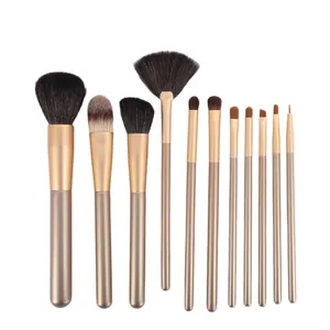 Professionele 11-delige make-up borstelset met diverse koppen voor gedetailleerd gebruik