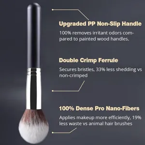 Pinceau à poudre professionnel de haute qualité avec manche antidérapant et nano-fibres.