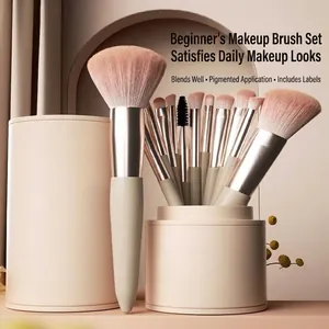 Professional Makeup Brush Set Soft Synthetic Hair Foundation Powder Eyeshadow Blending Brushes With Case For Women Beginners