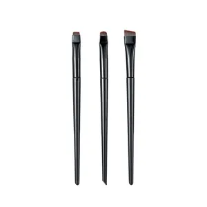 Three professional black eyeliner and detail makeup brushes for precise application
