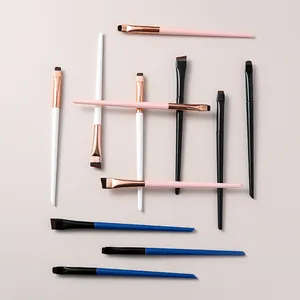 Detailed shot of professional precision eye makeup brushes available in various colors