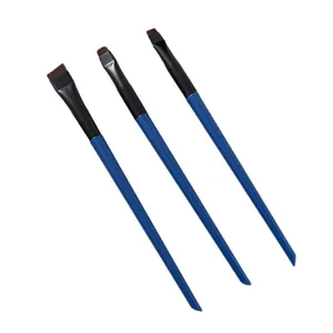 Professional 3pcs makeup brush set for eyeliner, eyeshadow, and concealer with blue handles.