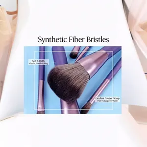 Professionelles lila Make-up-Pinsel-Set mit weichen synthetischen Borsten für Kosmetika.