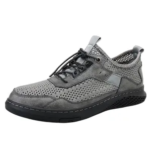 Chaussures de randonnée décontractées en maille grise respirante pour hommes