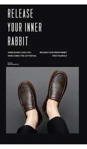 Detailed view of brown perforated leather loafers with breathable design