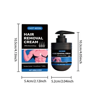 Dimensioni tecniche della crema depilatoria per uomo EAST MOON da 100g in flacone.