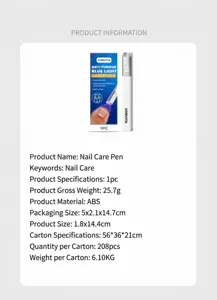Detailed technical specifications for VORVITA blue light nail care laser pen device