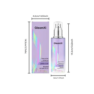 Haaröl-Spray mit Glockenblumenduft, Flasche und Schachtel mit detaillierten Maßen