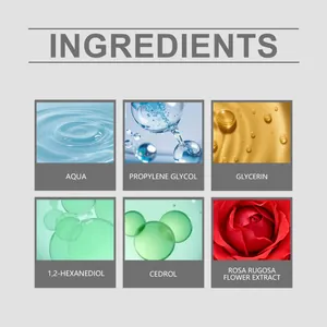 Lista detallada de ingredientes de la fragancia de rosa amaderada con rosa rugosa