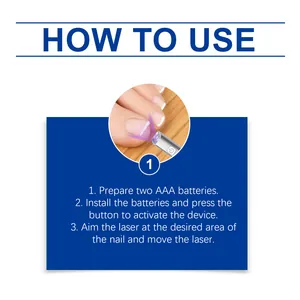 Detailed step-by-step instructional guide for using the nail care laser treatment pen