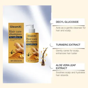 Detail van GleamXi gember shampoo ingrediënten voor hoofdhuidverzorging en haarglans