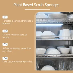 Detalle infográfico que muestra las ventajas de los estropajos vegetales en la cocina