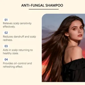 Gedetailleerd overzicht van haarvoordelen voor antischimmelshampoo met langharig model