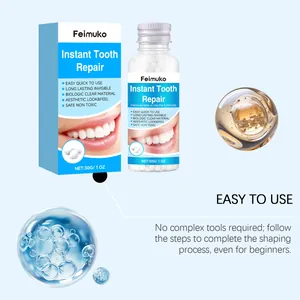 Detailed view of Feimuko instant tooth repair kit with easy-to-use moldable granules