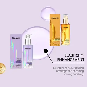 Gleamxi Haarpflege-Ölspray für mehr Elastizität, Varianten Bluebell und Freesia abgebildet.