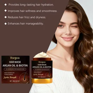 Detailansicht der Hoegoa-Haarmaske mit Arganöl und Biotin für tiefe Hydratisierung