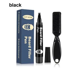 East Moon baardvuller pen set met vier-punts applicator, zwarte borstel en doos