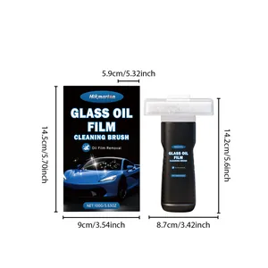 Dimensioni della spazzola per la pulizia del film d'olio per vetri Hikmarion e scatola.