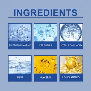 Vista detallada de ingredientes activos en mascarilla de ojos con ácido hialurónico
