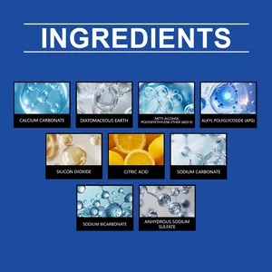 Lista detallada de ingredientes para polvo pulidor de utensilios de cocina